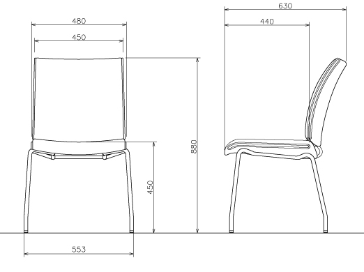 ミーティングチェアFMP-4の図面